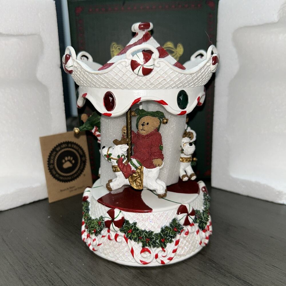 Boyds Bears ELBERT, DELBERT & FRITZ...HOLIDAY BEARY GO ROUND 227816